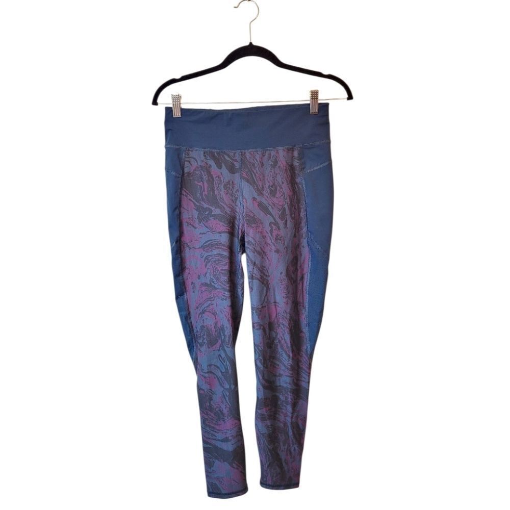 Sweaty Betty Women's Blue Marble Print Zero Gravity Leggings Size M